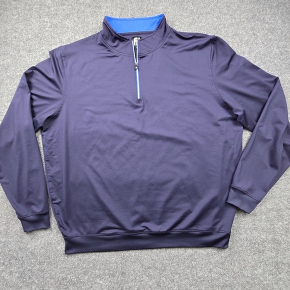 FootJoy Men’s XXL 1/4 Zip Pullover Navy Blue Golf Performance Stretch FJ Sweater - Picture 3 of 10